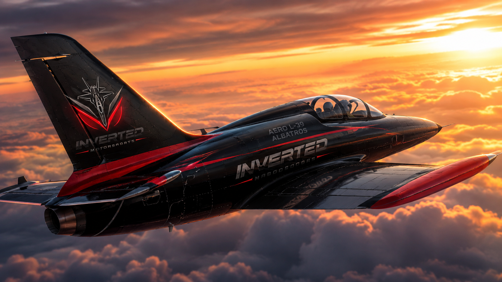 Inverted Motorsports L-39 in flight